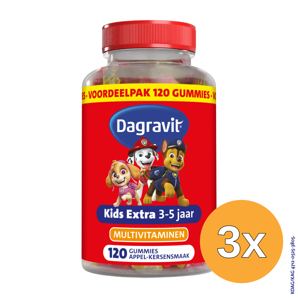 3x Dagravit Kids Multi 3-5 Jaar Paw Patrol (120 gummies)
