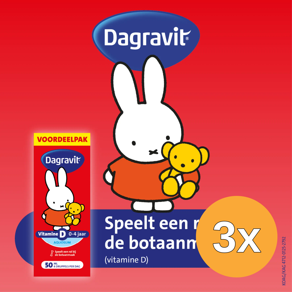 3x Dagravit Kids Vitamine D Aquosum (50 ml)