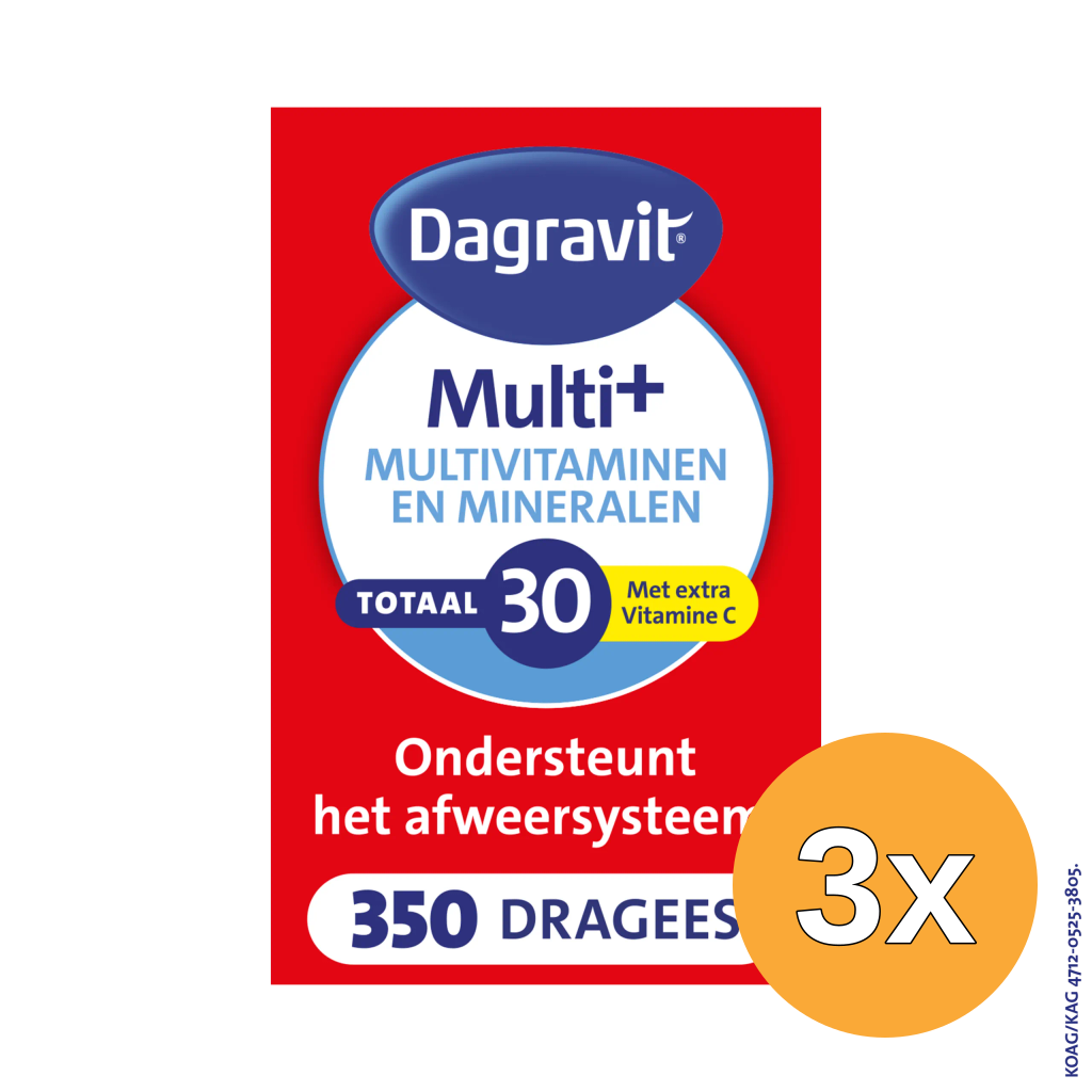 3x Dagravit Totaal 30 Multivitaminen (350 dragees)