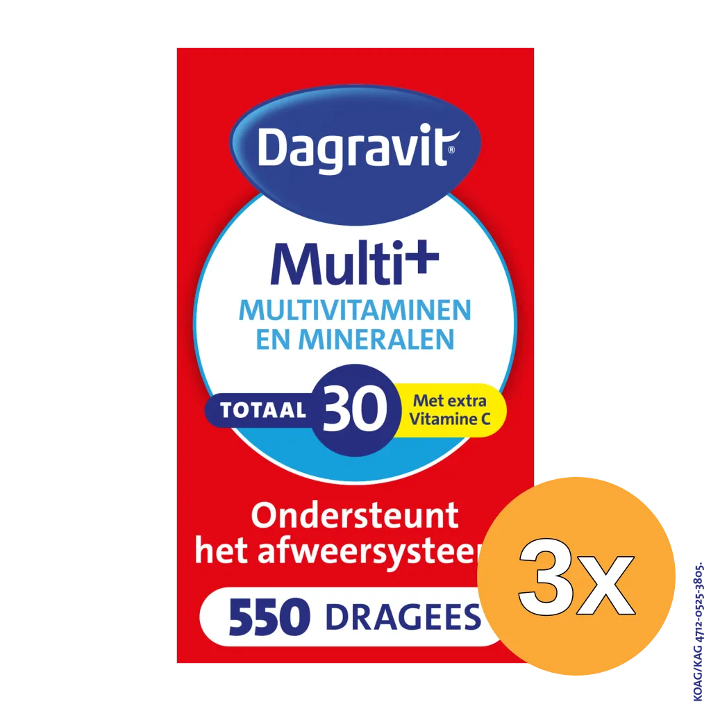 3x Dagravit Totaal 30 Multivitaminen (500 dragees)
