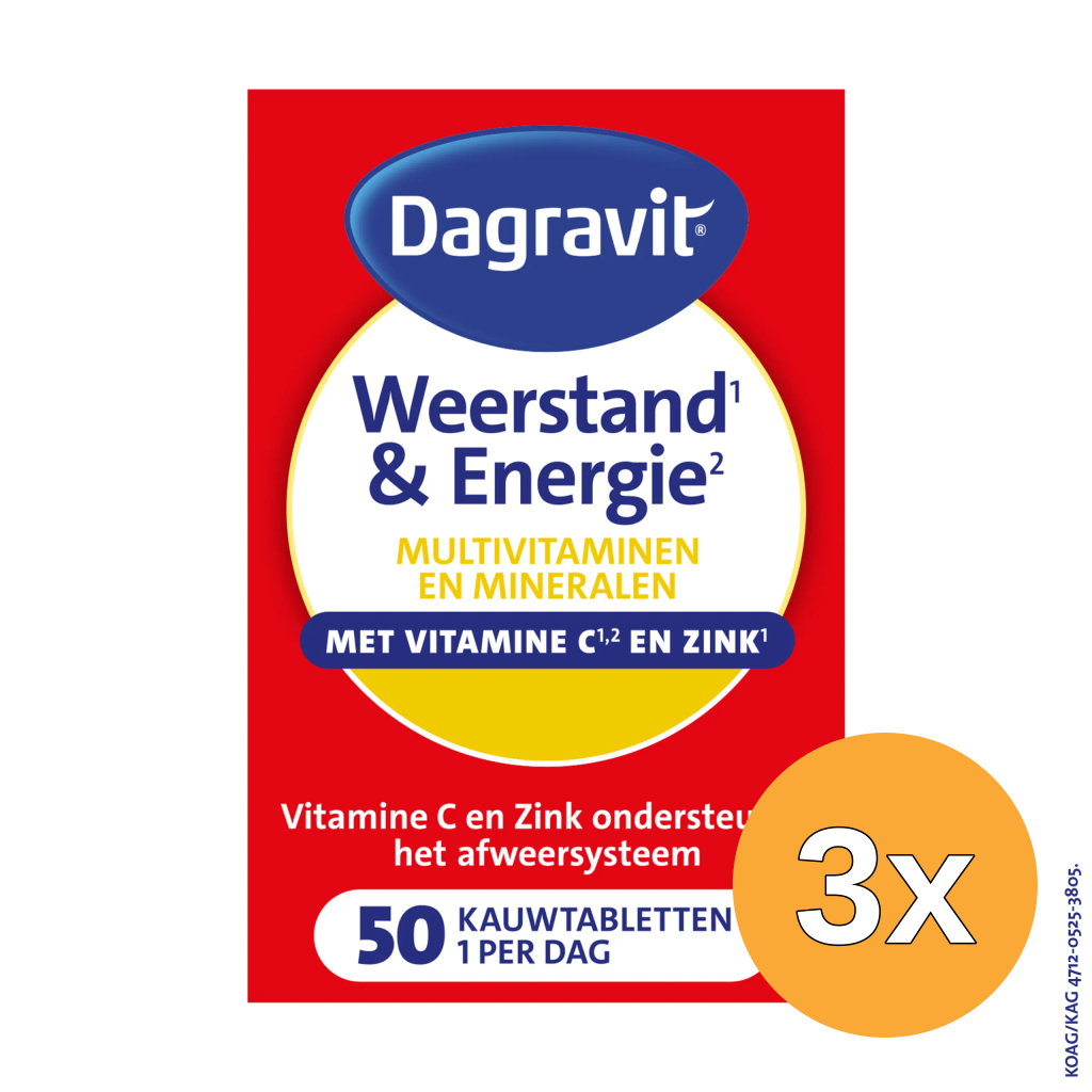 3x Dagravit Totaal 30 weerstand & energie (50 tabletten)
