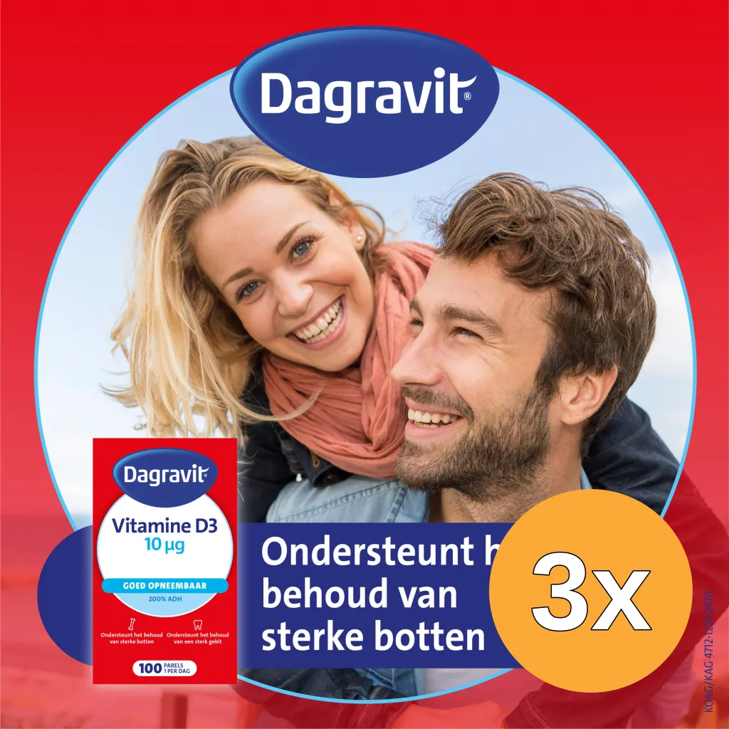 3x Dagravit Vitamine D pearls 400IU (100 stuks)