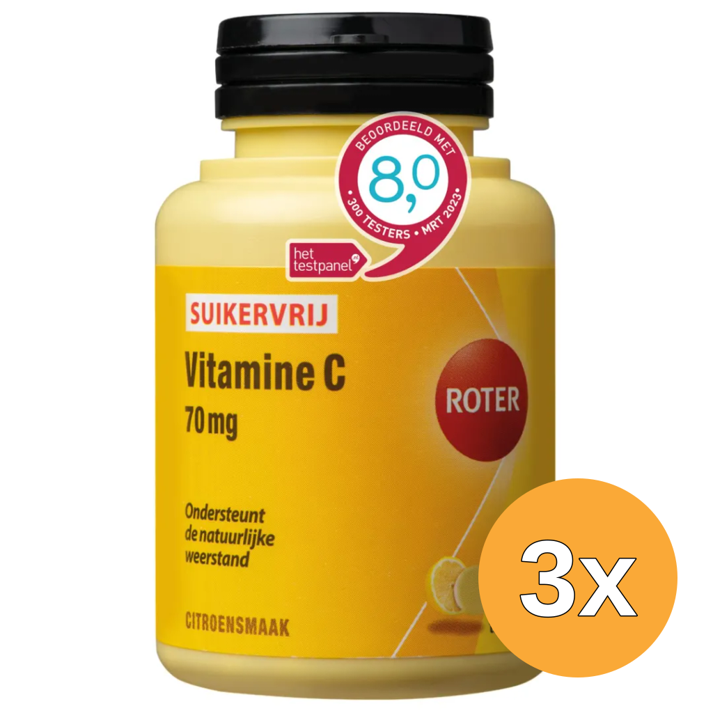 3x Roter Vitamine C 70 mg suikervrij (300 kauwtabletten)
