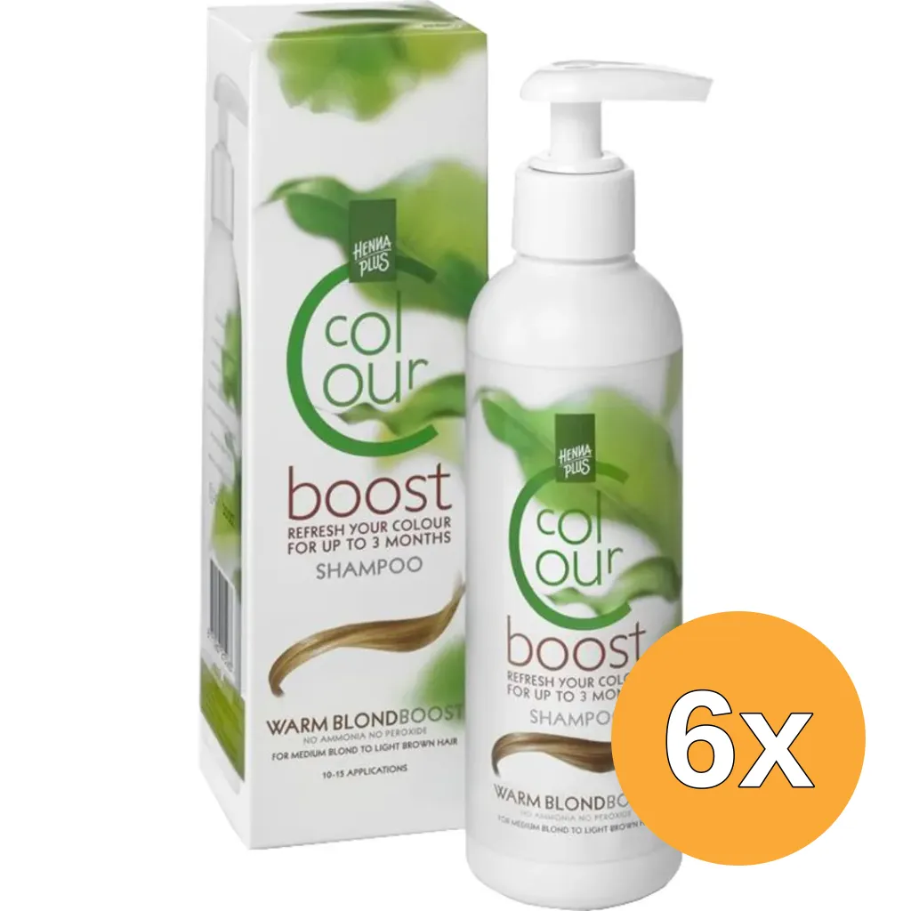 6x Hennaplus Colour boost warm blonde (200 ml)