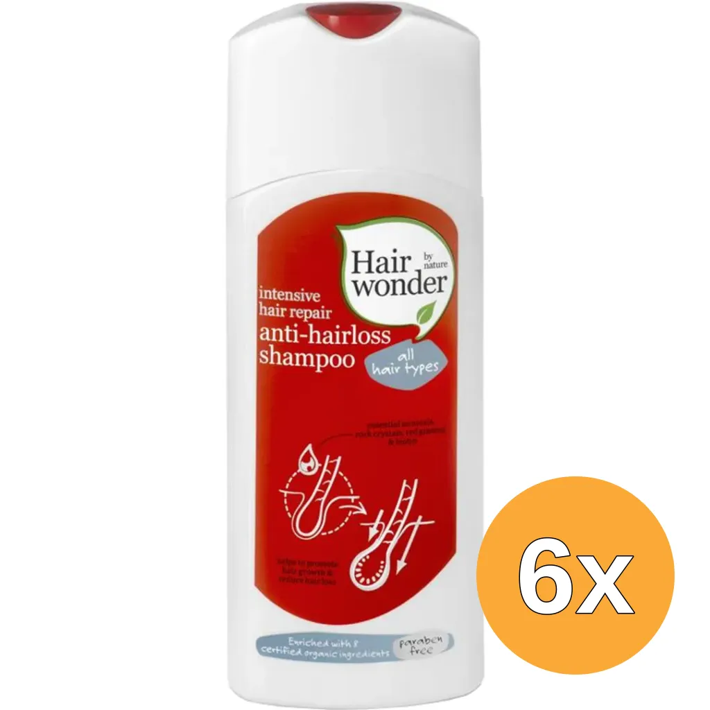 6x Hairwonder Anti hairloss shampoo (200 ml)