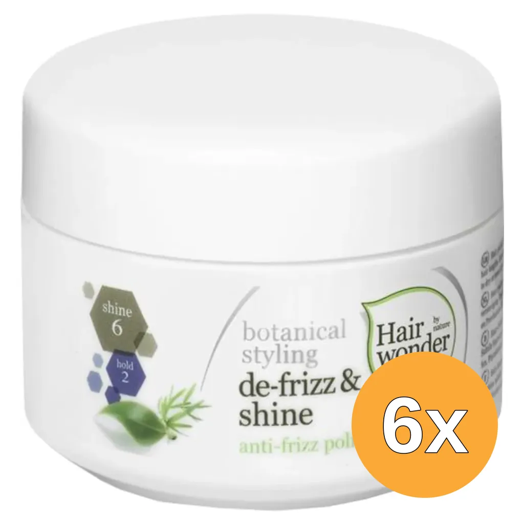 6x Hairwonder Botanical Styling De Frizz & Shine (100 ml)