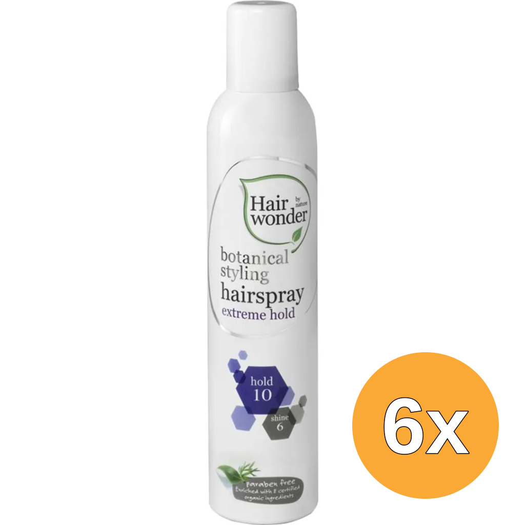 6x Hairwonder Botanical styling hairspray extra hold (300 ml)