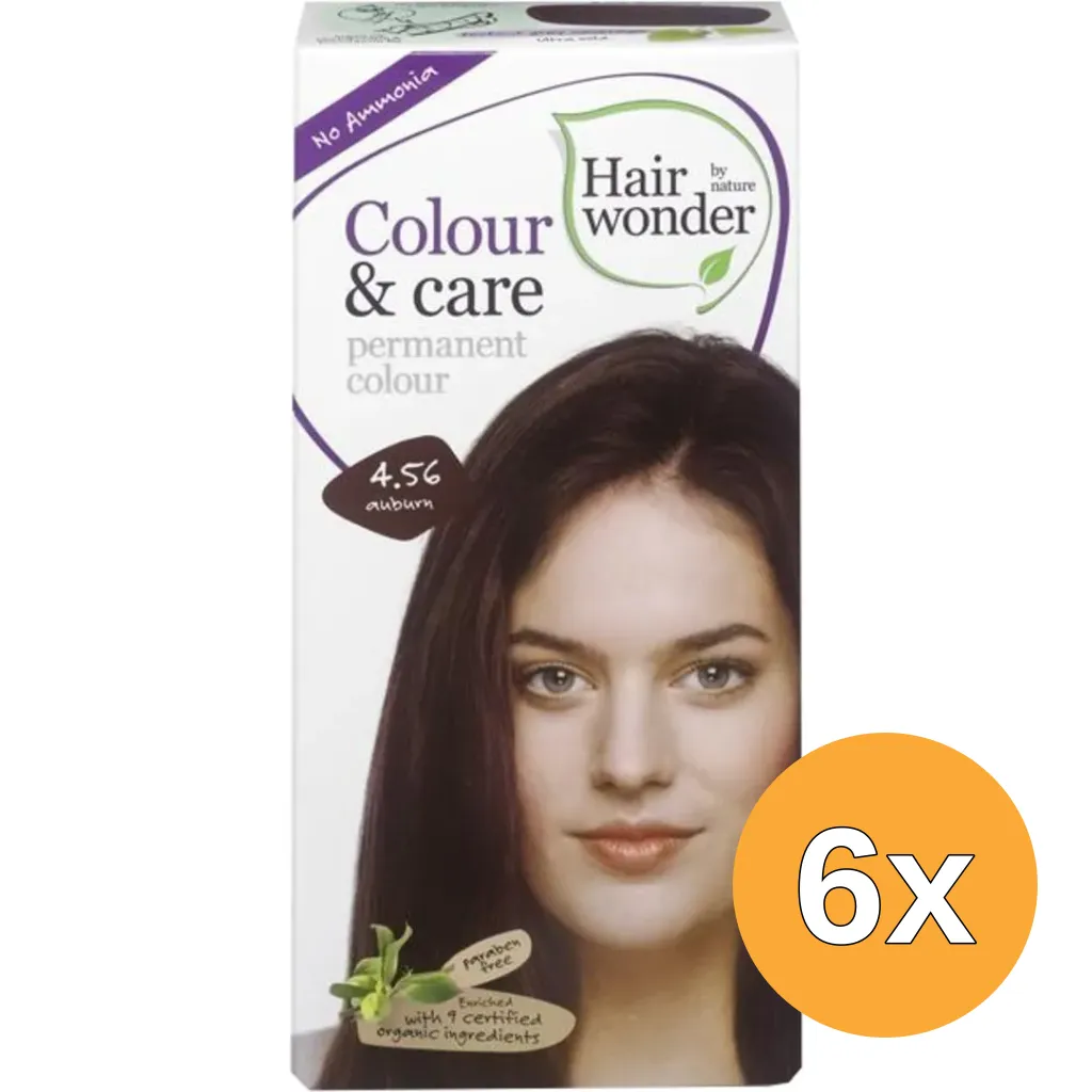 6x Hairwonder Colour & Care 4.56 auburn (100 ml)