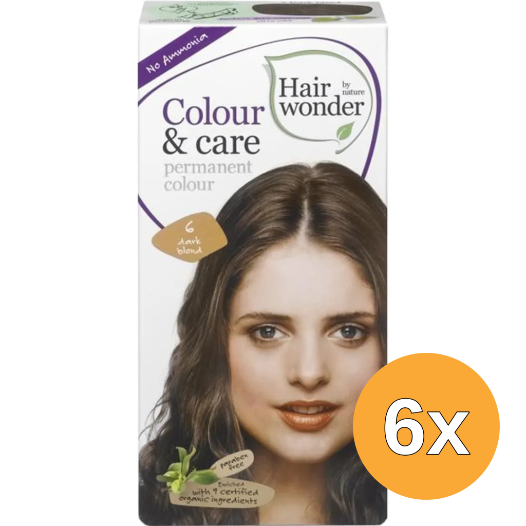 6x Hairwonder Colour & Care 6 Dark Blond (100 ml)
