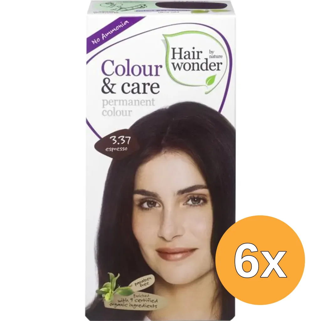 6x Hairwonder Colour & Care Espresso 3.37 (100 ml)