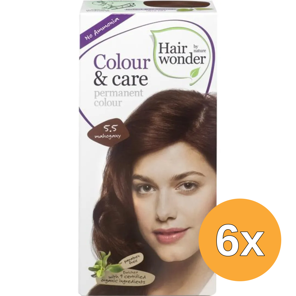 6x Hairwonder Colour & Care Mahogany 5.5 (100 ml)