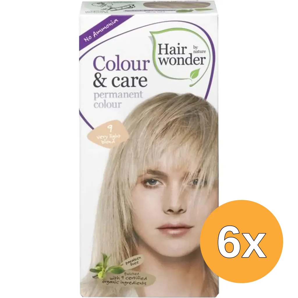 6x Hairwonder Colour & Care very light blond 9 (100 ml)
