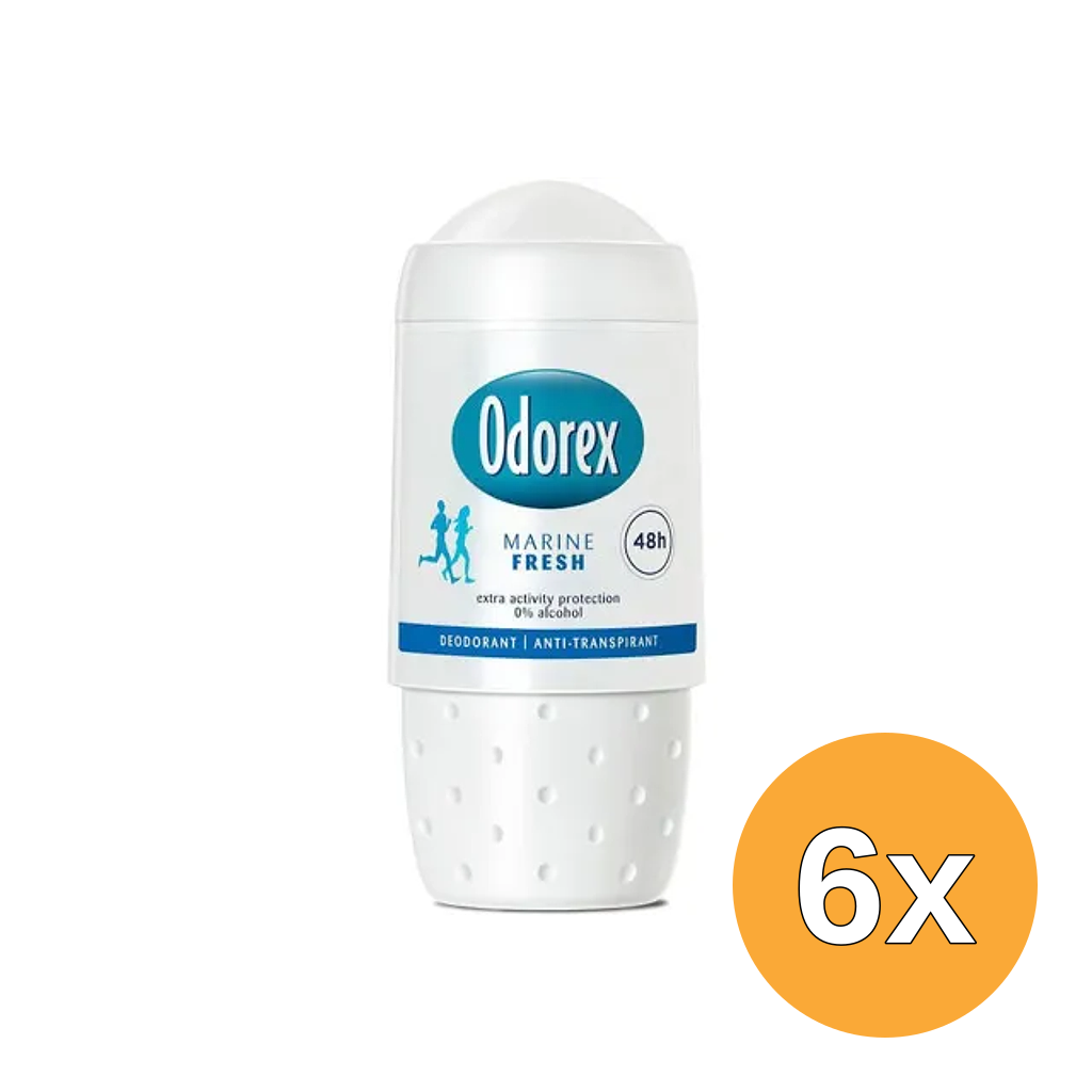 6x Odorex Body heat responsive roller marine fresh (50 ml)