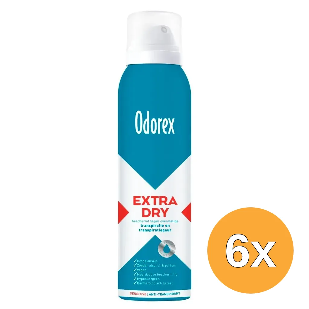 6x Odorex Extra Dry Deospray Sensitive (150 ml)