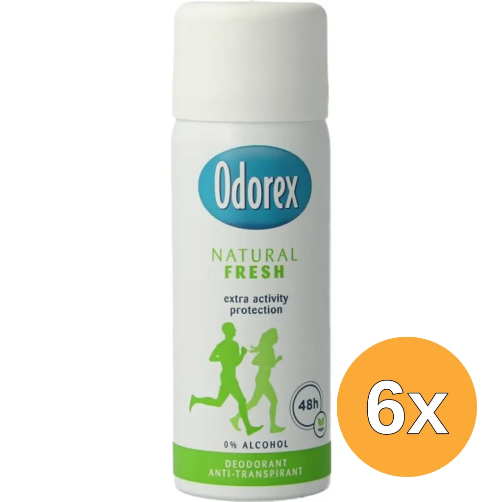 6x Odorex Natural fresh spray mini (50 ml)