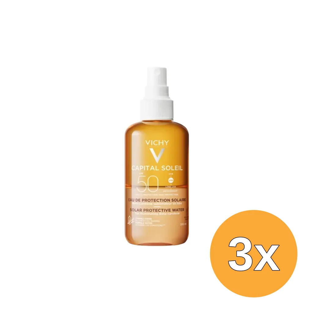 3x Vichy Capital Soleil Solar Protective Water SPF50 (200 ml)