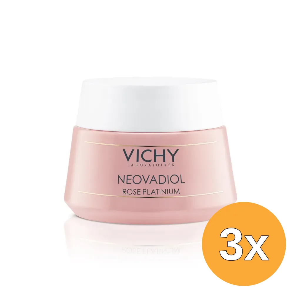 3x Vichy Neovadiol Rose Platinum Dagcrème voor Doffe Huid Na De Overgang (50 ml)
