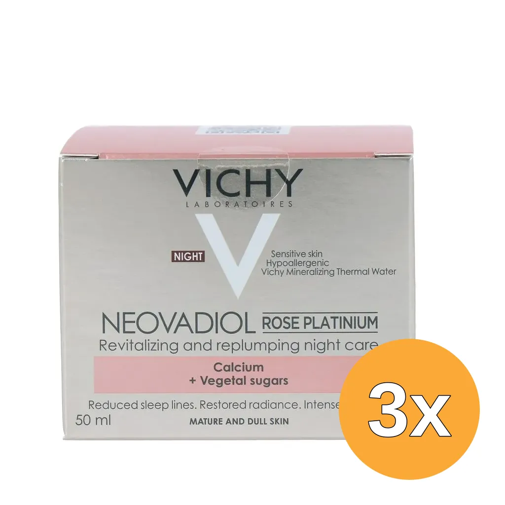 3x Vichy Neovadiol Rose Platinum Nachtcrème (50 ml)
