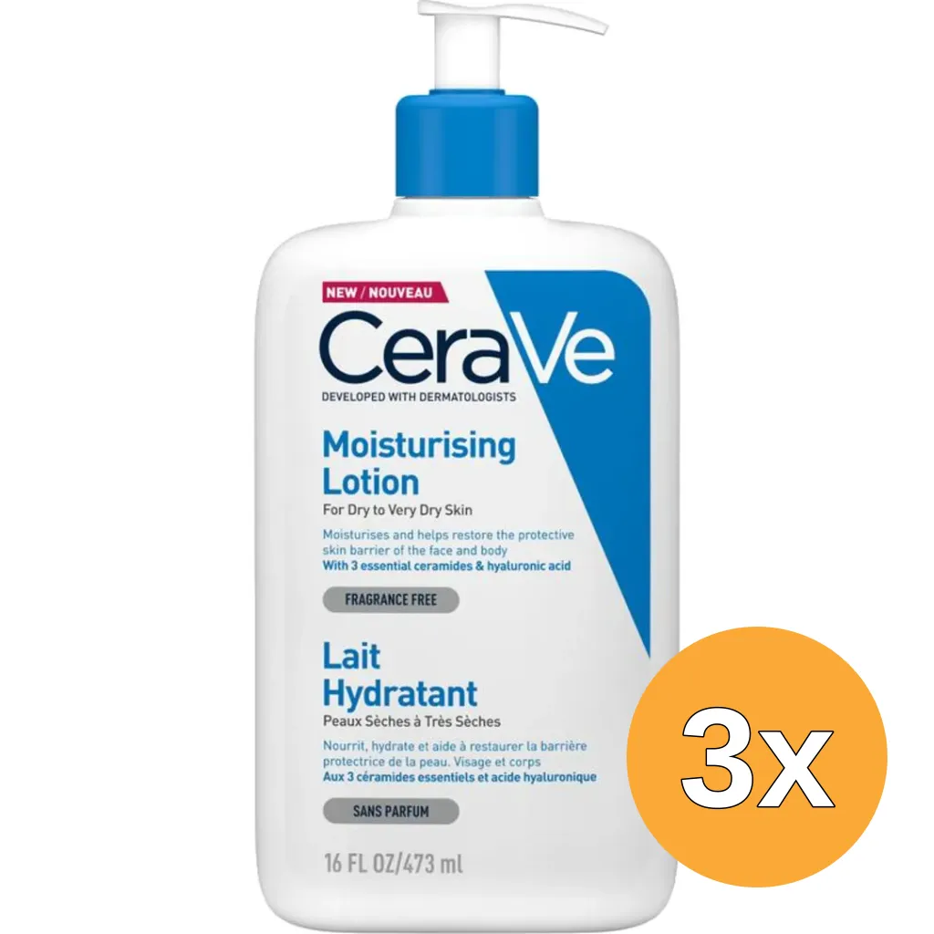 3x Cerave Hydraterende melk (473 ml)