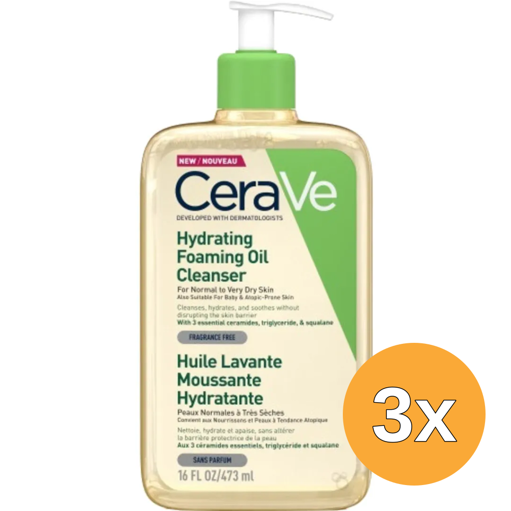 3x Cerave Reinigingsolie hydraterend (473 ml)