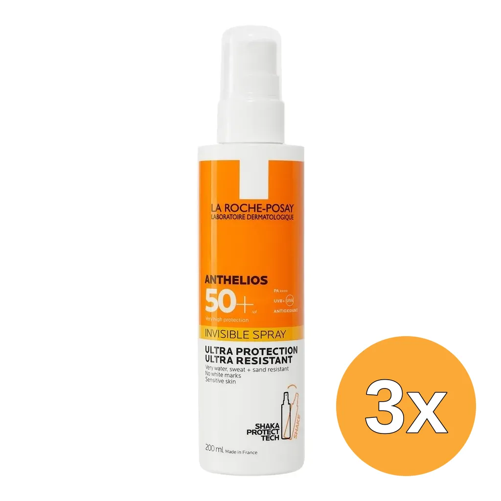 3x La Roche-Posay Anthelios Invisible Spray SPF50+ (200 ml)