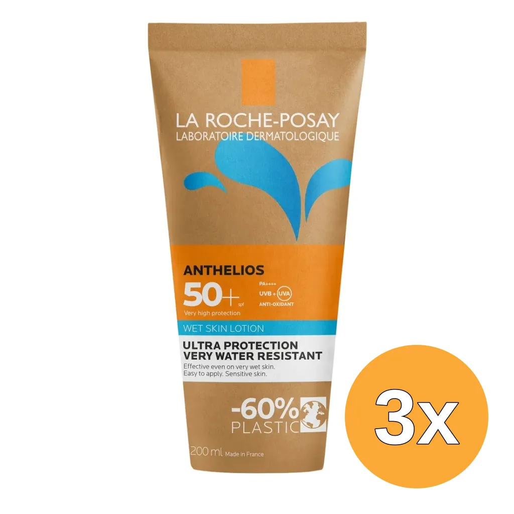 3x La Roche-Posay Anthelios Wet Skin Lotion Ultra SPF50+ (200 ml)