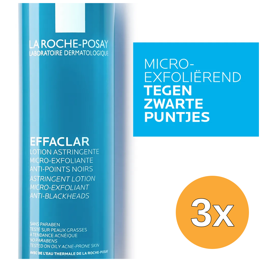 3x La Roche-Posay Effaclar Anti-blackheads Micro Exfoliant Lotion (200 ml)