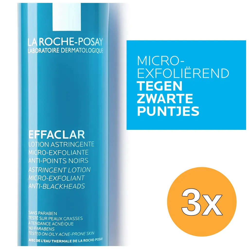 3x La Roche-Posay Effaclar Anti-blackheads Micro Exfoliant Lotion (200 ml)