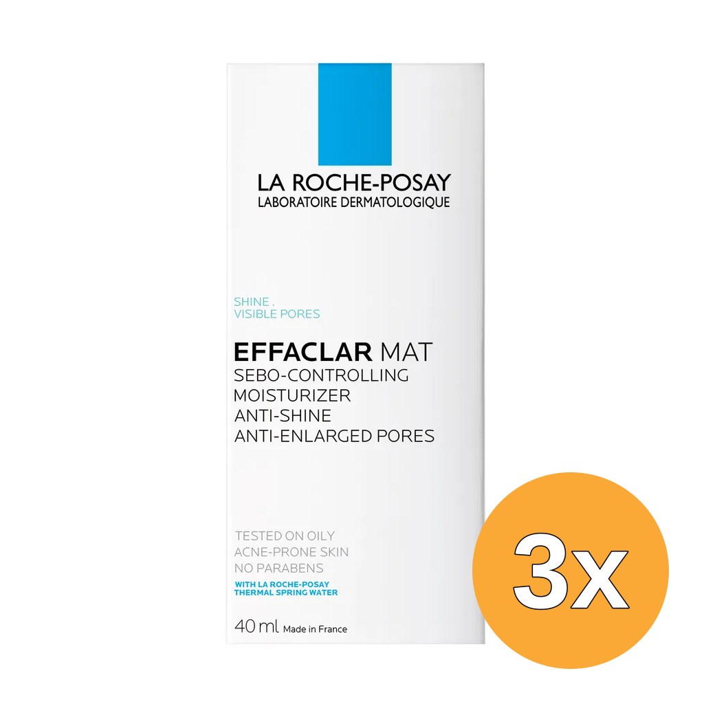 3x La Roche-Posay Effaclar Mat Anti-shine Moisturizer (40 ml)