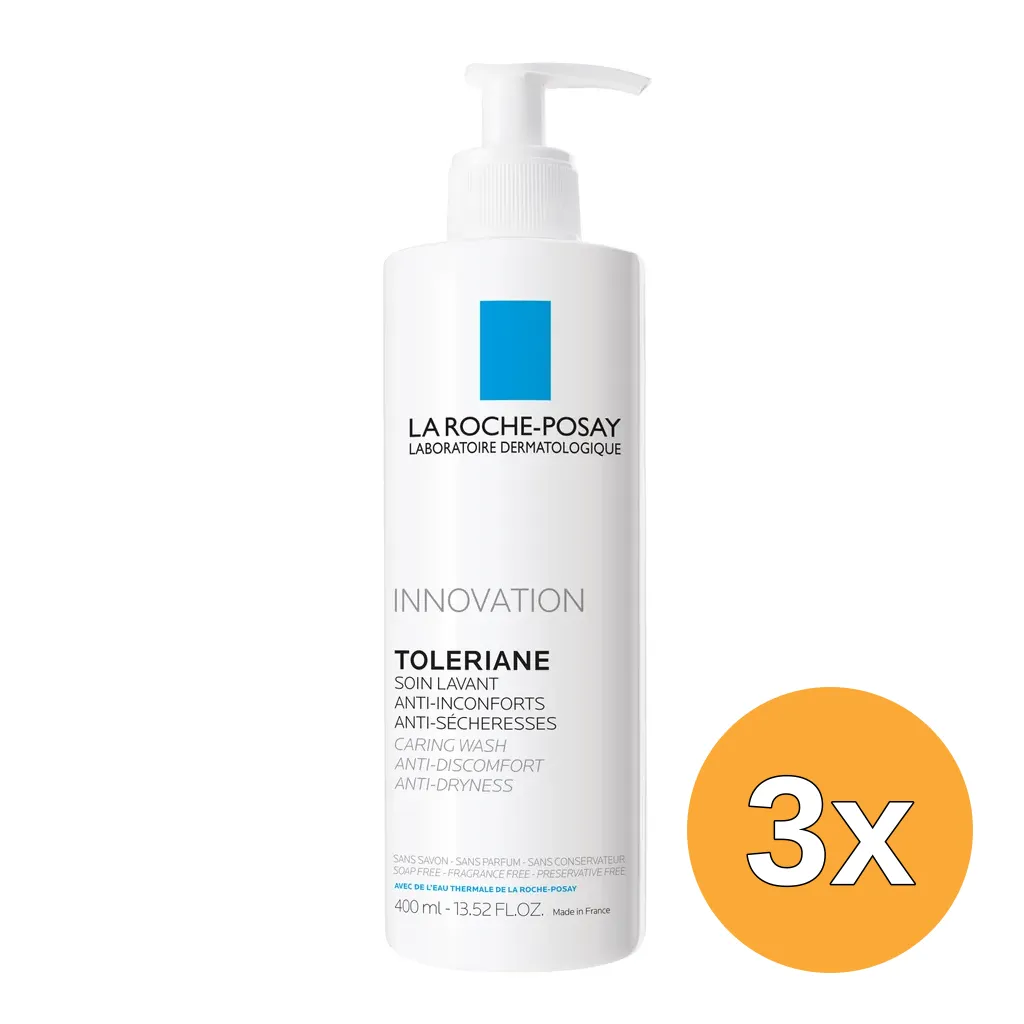 3x La Roche-Posay Toleriane Anti-dryness Caring Wash (400 ml)
