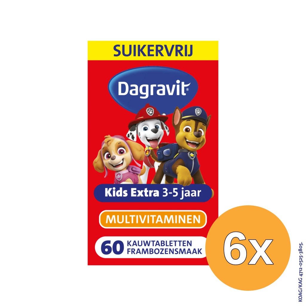 6x Dagravit Kids Extra 3-5 Jaar Multivitaminen (60 tabletten)