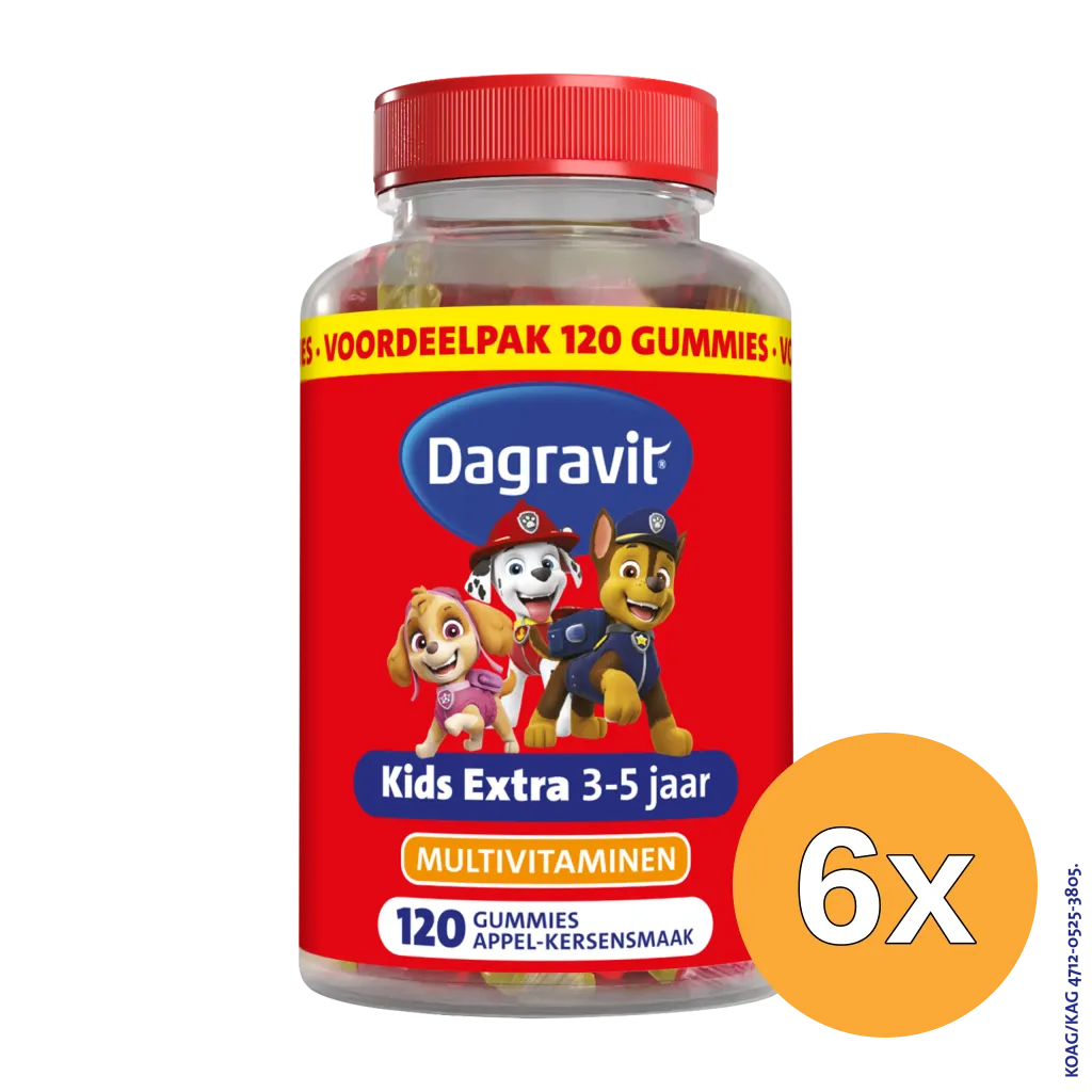 6x Dagravit Kids Multi 3-5 Jaar Paw Patrol (120 gummies)