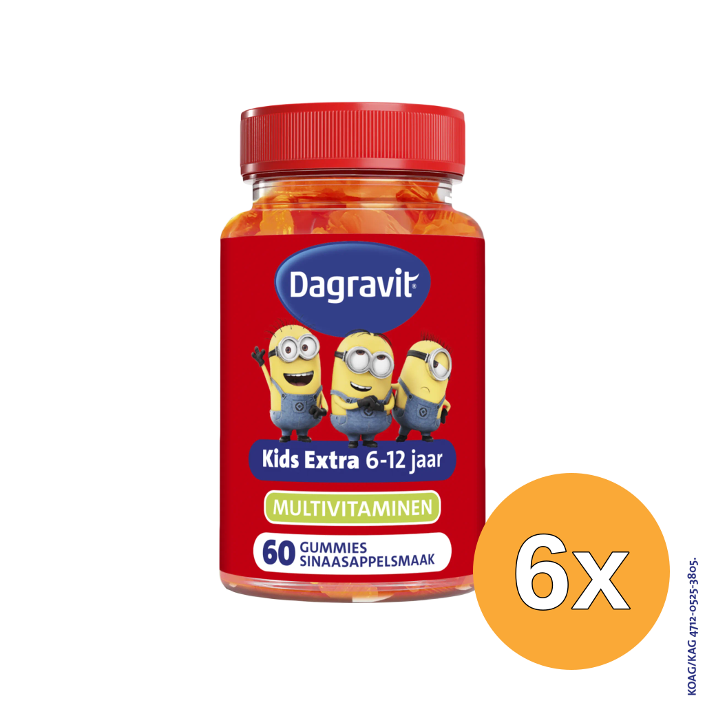 6x Dagravit Kids-Xtra Vitaminions Gums 6-12 Jaar (60 stuks)