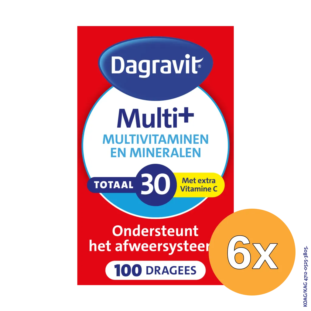 6x Dagravit Totaal 30 Multivitaminen (100 dragees)