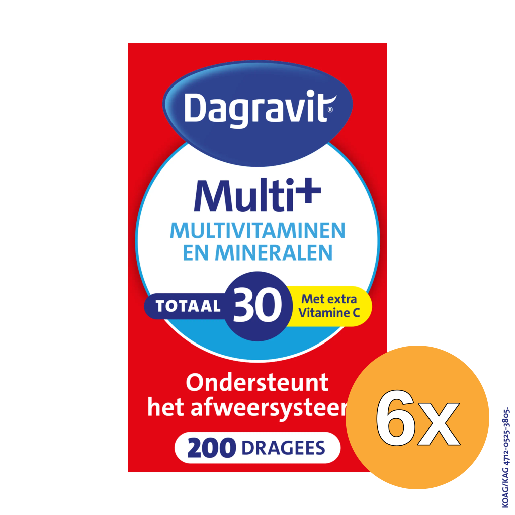 6x Dagravit Totaal 30 Multivitaminen (200 dragees)