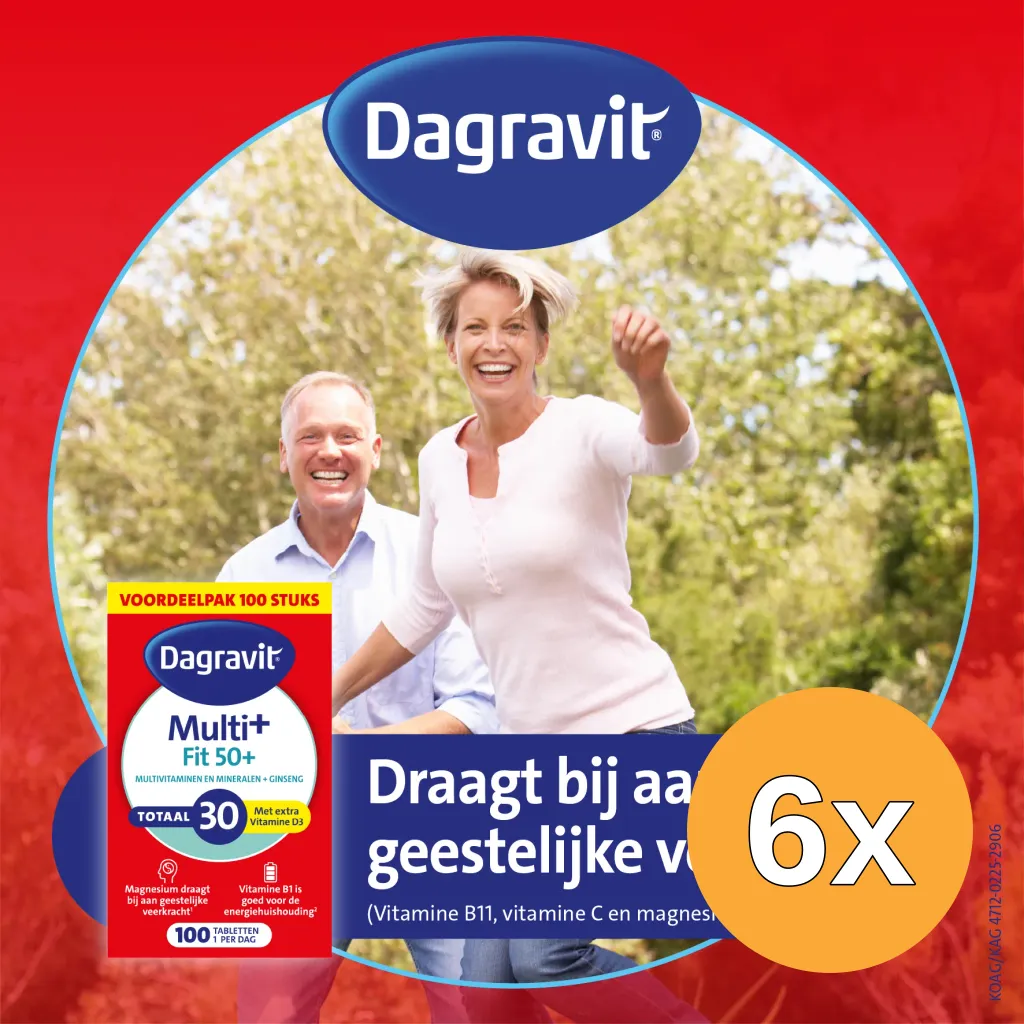 6x Dagravit Totaal 30 Vitaal 50+ Multivitaminen (100 tabletten)