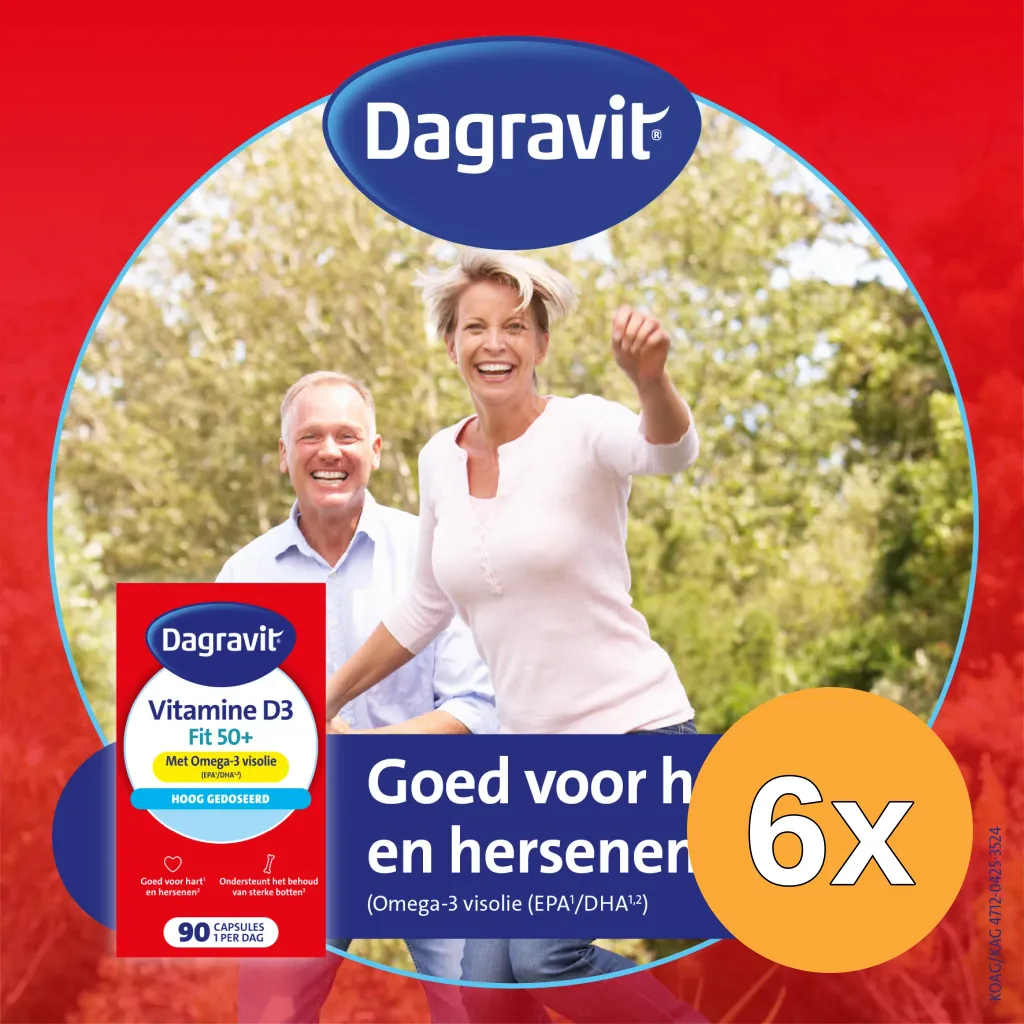6x Dagravit Vitaal 50+ Vitamine D + Omega-3 Visolie (90 capsules)