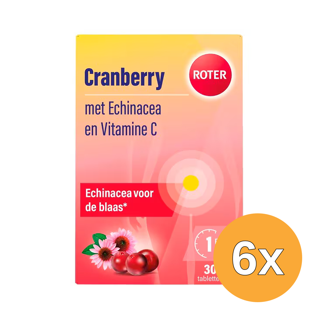 6x Roter Cranberry Vitamine C & Echinacea (30 Tabletten)