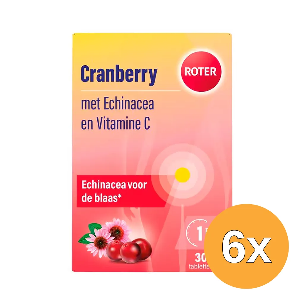 6x Roter Cranberry Vitamine C & Echinacea (30 Tabletten)