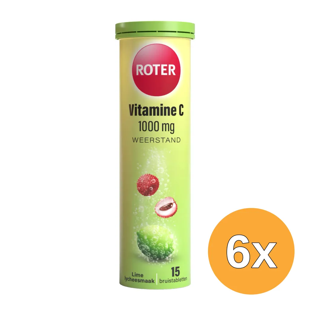 6x Roter Vitamine C 1000 mg Bruis Limoen (15 bruistabletten)