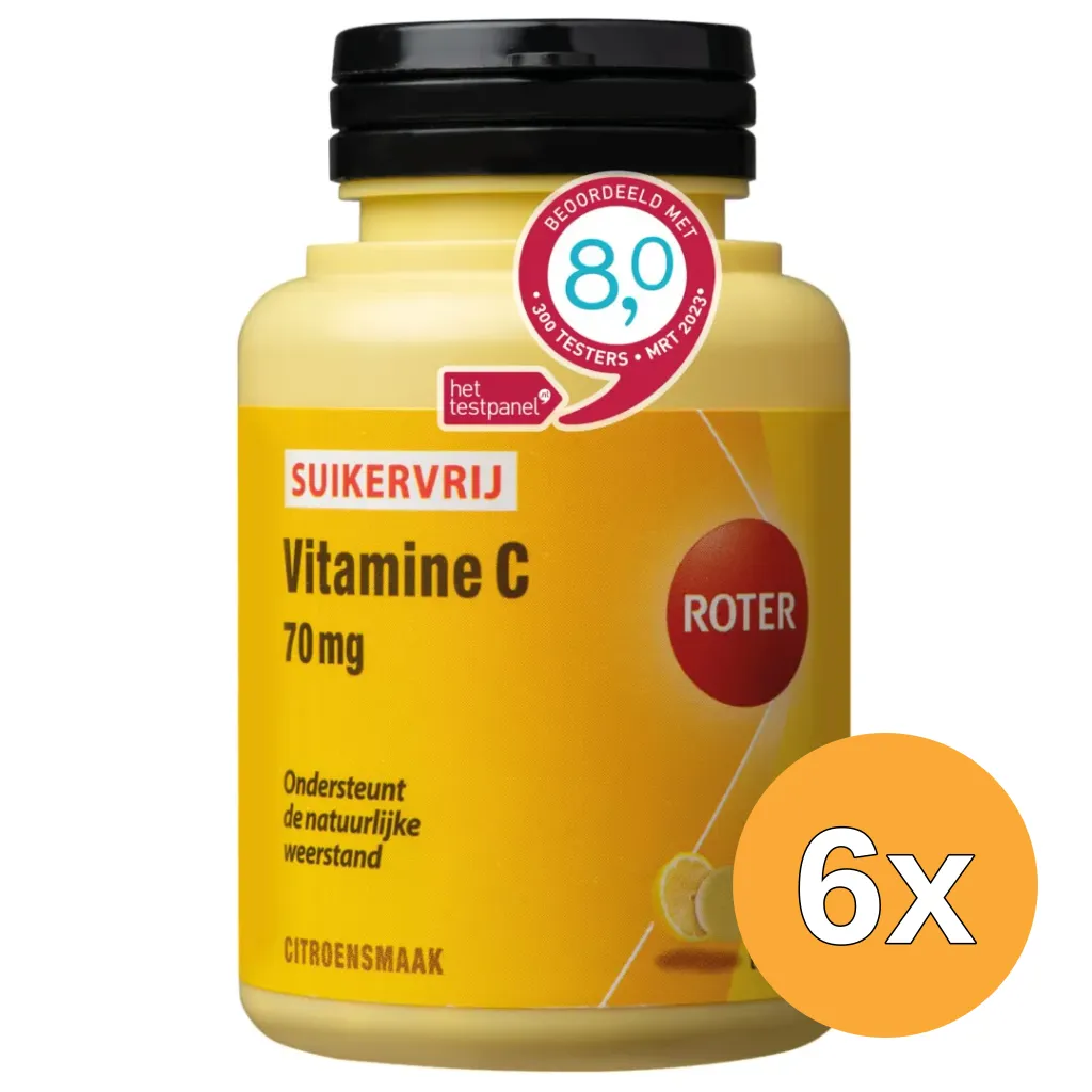 6x Roter Vitamine C 70 mg suikervrij (300 kauwtabletten)