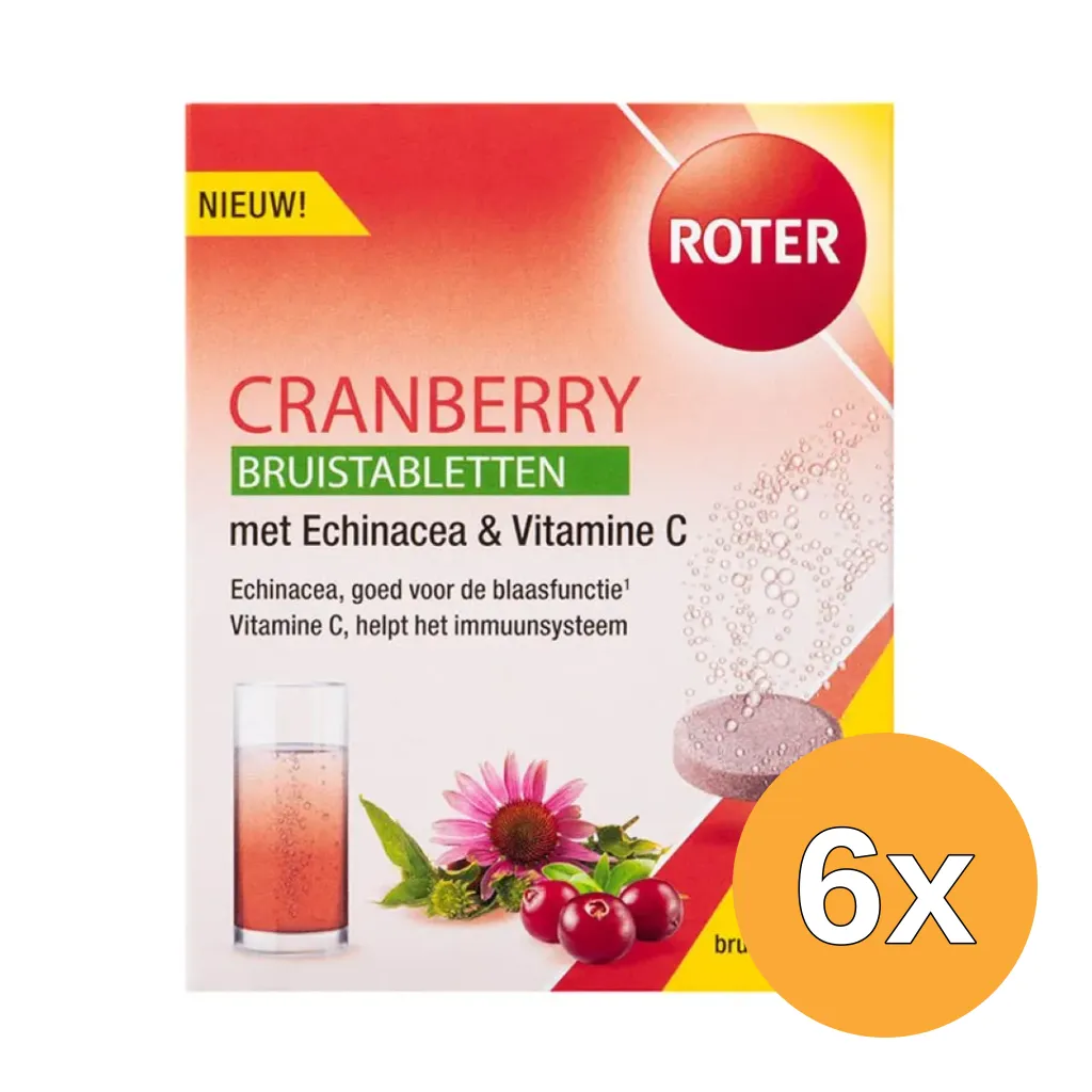 6x Roter cranberry duopack (20 bruistabletten)
