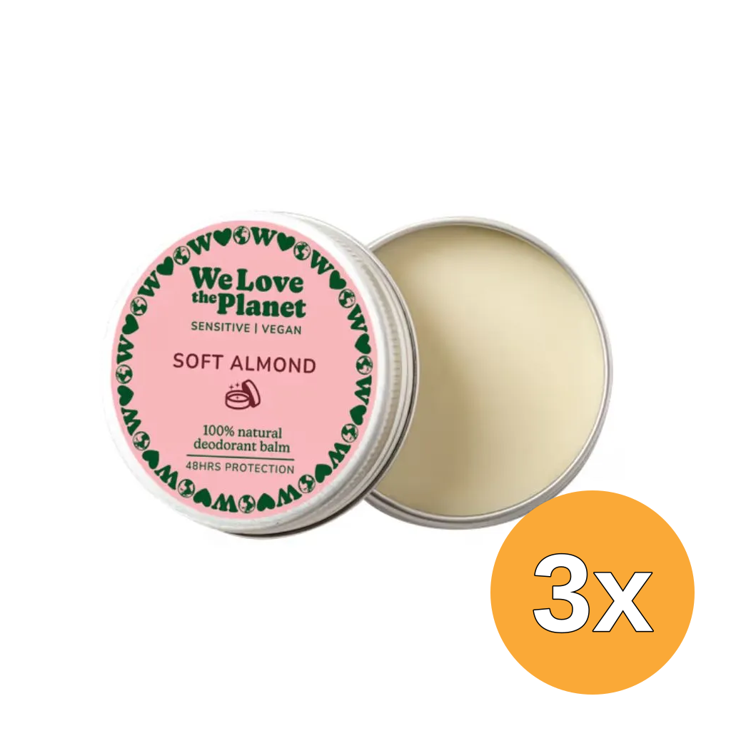 3x We Love The Planet Deodorant Balm - Soft Almond (Sensitive) (35 gr)