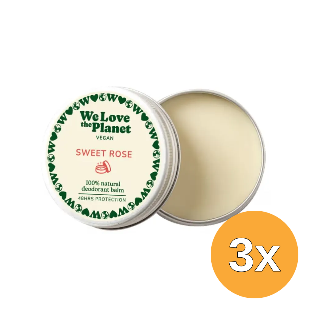 3x We Love The Planet Deodorant Balm - Sweet Rose (Vegan) (35 gr)