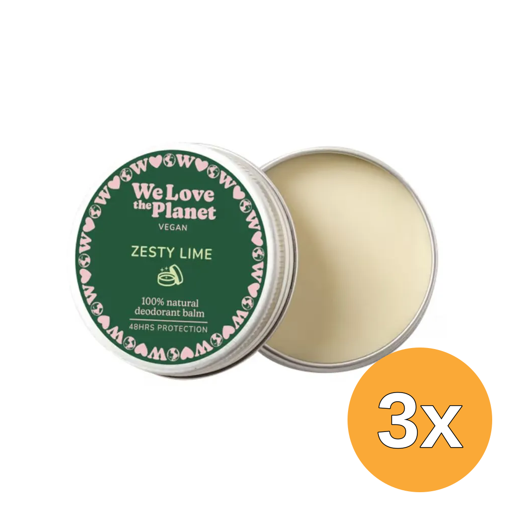 3x We Love The Planet Deodorant Balm - Zesty Lime (Vegan) (35 gr)