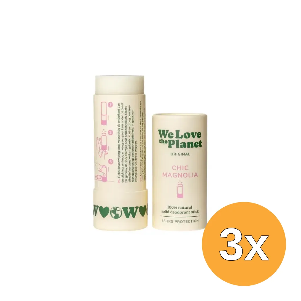 3x We Love The Planet Deodorant Stick - Chic Magnolia (40 gr)