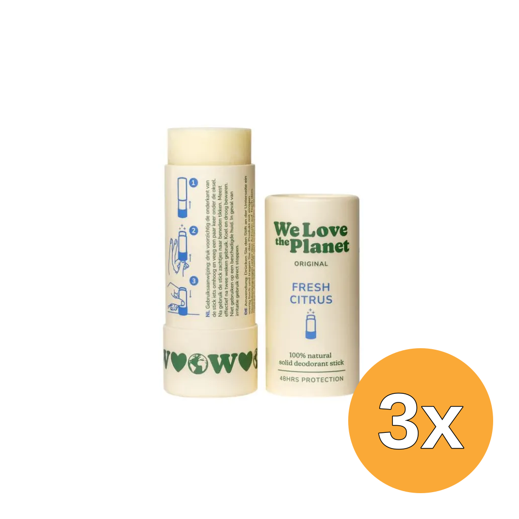 3x We Love The Planet Deodorant Stick - Fresh Citrus (40 gr)