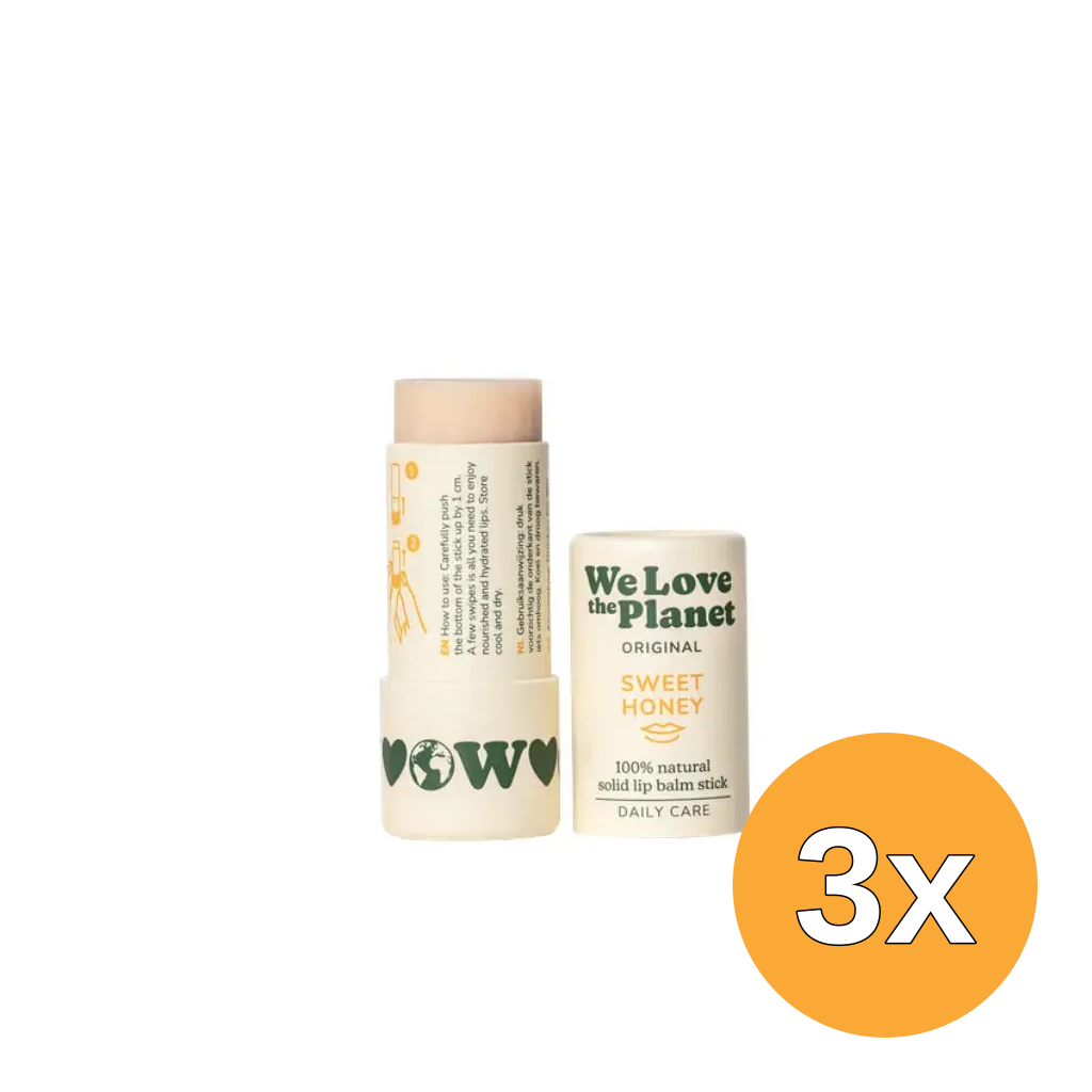 3x We Love The Planet Lip Balm - Sweet Honey (4,9 gr)