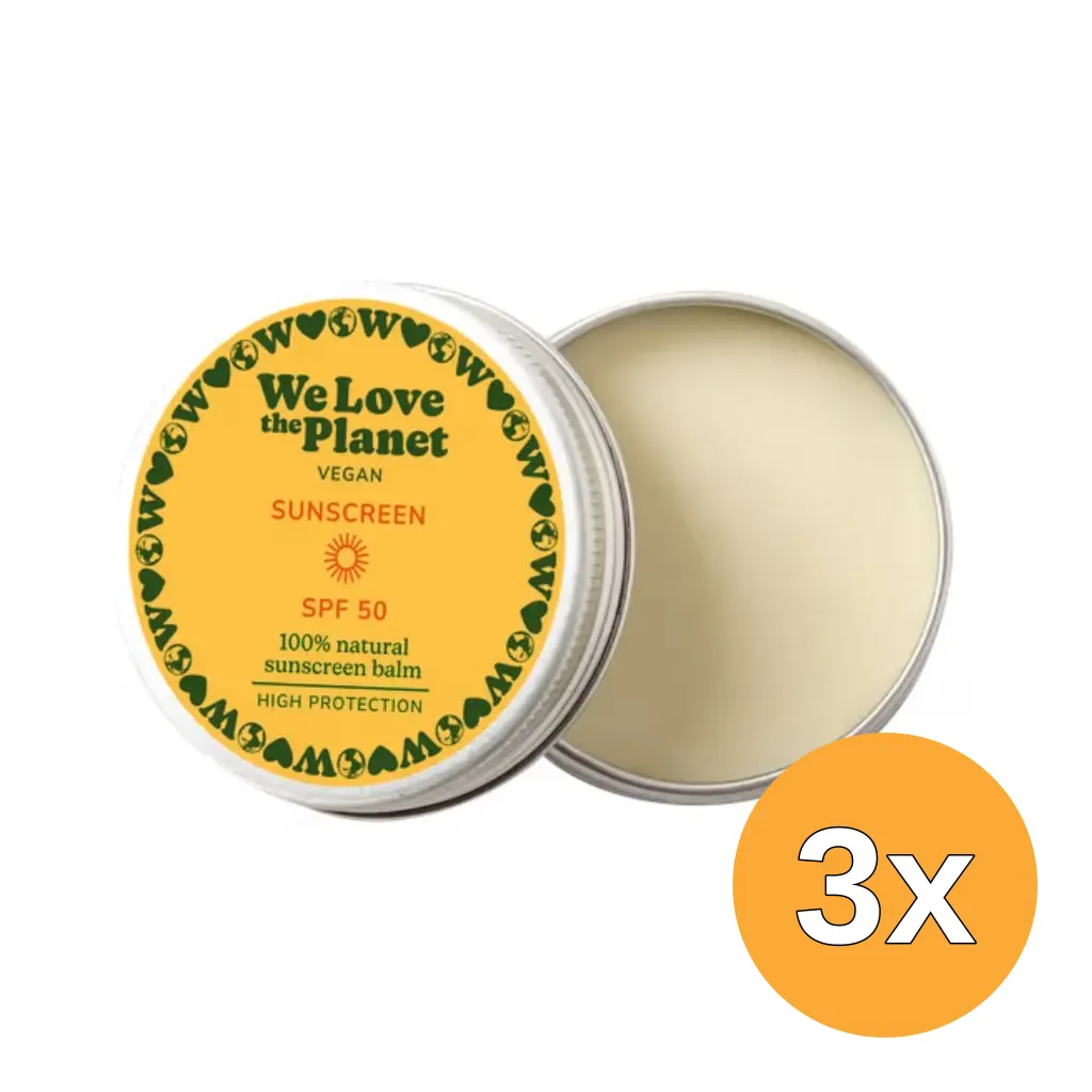 3x We Love The Planet Sunscreen Balm - SPF 50 (35 gr)