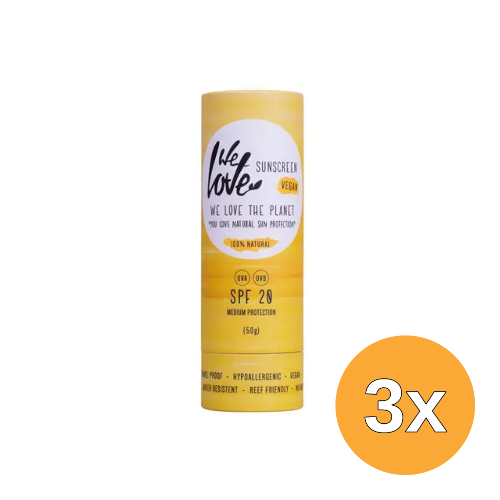 3x We Love The Planet Sunscreen Stick Spf20 Vegan (50 gr)